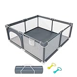 TOMBOSS Baby playpen, Sturdy, Easy to Assemble, 50'x50'x27'Indoor and Outdoor Child Pen,Sturdy Large Baby Game Enclosure.(with a Storage Bag Cloth)