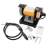 3' Multipurpose Mini Bench Grinder Polisher with 31' Long Flexible Shaft and Accessories, Variable Speed Dial 0-10000 RPM, 110V 150W Single Phase Motor