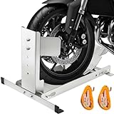 CIRONBOW Stainless Steel Motorcycle Wheel Chock Stand,Antirust Heavy Duty 3000lb Load Capacity Motorcycle/Trailer Garage Wheel Stand