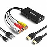RuiPuo RCA to HDMI Converter, AV to HDMI Adapter, Composite to HDMI, Support 1080P, PAL/NTSC Compatible with WII/WII U/PS one/PS2/PS3/STB/Xbox/VHS/VCR/Blue-Ray DVD ect.