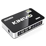 Kinivo HDMI Switch with Audio Extractor 360BNT (3 in one out, Toslink Optical Audio Port, SPDIF, 4K 60Hz, High Speed 18Gbps, IR Remote) - Compatible with Roku, PS5, Xbox, Apple TV, Dolby Digital/Atmos