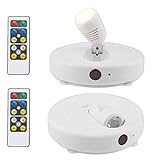 HONWELL Wireless LED Spotlights 2 Pack Accent Lights Puck Lights with 2 Remote, Indoor Closet/Picture Lights with Rotatable Head,Stick on Artwork Lighting for Paintings Display