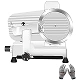 Meat Slicer,Commercial Meat Slicer,340W Frozen Meat Cheese Deli Slicer,10 inch Electric Food Slicer,Easy to Clean,Low Noises, Home Use and for Commercial-Meat Slicer for Home