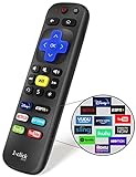 1-clicktech Remote for Roku TV and Roku Box [2-in-1 w/TV Power+Volume] Compatible for Roku Express/+, Roku Ultra, Premiere, 4/3/2/1 [Not for Roku Stick]