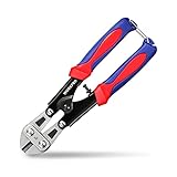 WORKPRO Mini Bolt Cutter 8-inch, Spring Loaded Small Heavy Duty Wire Cable Cutter, Snips Clippers with Soft Anti-Slip Handle