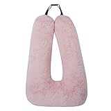 Atablyn Pink Kids Travel Pillows for 3-8 Y/O -Travel Essentials for Kids Road Trip-Soft Cotton Neck Pillows for Airplane,Car Seat,Traveling for Boys/Girls