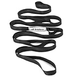 Trideer Stretching Strap Yoga Strap Physical Therapy for Home Workout, Exercise, Pilates and Gymnastics, 10 Loops Non-Elastic Stretch Bands with Aesthetic Packaging for Women & Men (Black)