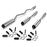 YCCHENG Curl Bar Hollow Barbell and Dumbbell Handles for Light Workout EZ Curl Bars Dumbbell bar Weight Bar Kit with 6 Spring Collars…