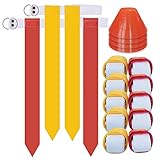Youper Flag Football Set, 10 Player Flag Football Belts and Flags Set, Complete Indoor & Outdoor Training Set (Red & Yellow)