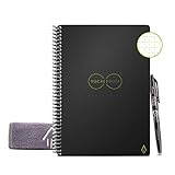 Rocketbook Smart Reusable Notebook - Dot-Grid Eco-Friendly Notebook with 1 Pilot Frixion Pen & 1 Microfiber Cloth Included - Infinity Black Cover, Executive Size (6' x 8.8'), Model Number: EVR-E-K-A