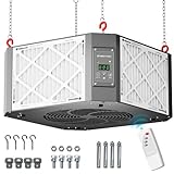 ABESTORM 360 Degree Intake Air Filtration System Woodworking -(1350 CFM) Hanging Air Filter with Strong Vortex Fan for Wood Workshop, Garage, Up to 1700 sq. ft, DecDust 1350 Gray Shop Dust Collectors