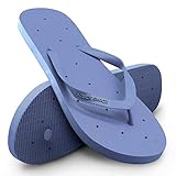 Shower Shoez Women's Non-Slip Pool Dorm Water Sandals Flip Flops (9-10, Light Blue, numeric_9)