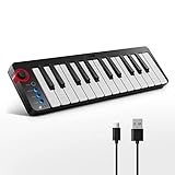 Donner Mini MIDI Keyboard, N-25 25 Key MIDI Controlle with Velocity-Sensitive Mini Keys&Light-up Rocker and Music Production Software Included, Small MIDI Keyboard with 40 Free Courses