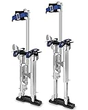 GCCSJ 15''-23'' Drywall Stilts for Adults Adjustable Heights Aluminum Stilt for Sheetrock Drop Ceiling Painting Painter Taping or High Shrub Trimming Silver