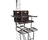 Hawk Big Denali 18 Foot Durable Steel 2 Man Hunting Game Deer Ladder Tree Stand with Safe Tread Steps, Kick Out Footrests, and MeshComfort Seats