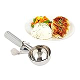 Restaurantware Met Lux 4 Ounce Portion Scoop 1 Trigger Release Cookie Scoop - With Gray Handle Stainless Steel Disher For Portion Control Scoop Cookie Dough Cupcake Batter Or Ice Cream