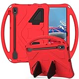 Dteck Fits Samsung Galaxy Tab S9 Plus Case/Galaxy Tab S7 FE 5G Case/Galaxy Tab S8 Plus Case/Galaxy Tab S7 fe Case for Kids - Kids Friendly Lightweight EVA Shockproof Handle Stand Protective Case,Red