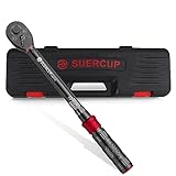 SUERCUP 3/8-Inch Drive Click Torque Wrench - 5-45 Ft-Lb/6.8-61Nm, ±3% High Accuracy Torque Wrench, Dual-Direction Adjustable 72 Tooth Click Torque Wrench for Bike, Motorcycle and Car Repair
