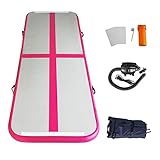 EZ GLAM Inflatable Tumbling Gymnastic Air floor Mat Track Cheerleading for Home Use/Cheerleading/Beach/Park and Water (PINK)