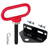 TRUSTKITS Universal Heavy Duty Zero Turn Mower Trailer Hitch & Strong Neodymium Magnetic Lawn Mower Trailer Hitch Pin with 2 Bolts -1/2'' R-Clip(Red+Black)