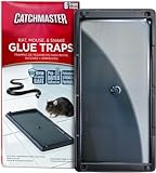 Catchmaster Rat & Mouse Glue Traps 6Pk, Large Bulk Traps, Indoor for Home, Pre-Scented Adhesive Plastic Tray Inside House, Snake, Mice, Spider Pet Safe Pest Control