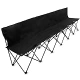 Crown Sporting Goods 8-Foot Portable Folding 6 Seat Bench with Back