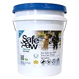Safe Paw Pet Friendly 35 Lbs Bucket Ice Melt Concrete Safe Non Toxic Salt Chloride Free for Driveways, Sidewalks, and Various Terrain