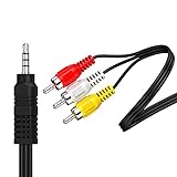 pingping, 3.5mm to RCA AV Camera Video Cable, Audio Stereo Jack to 3 RCA Male Splitter Extension Cables, Audio and Video AUX Port, Used for Phone, Tablet, MP3, Speaker, Home Theater (4.9 feet1.5m)