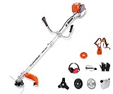 PROYAMA 40cc Gas Powered Brush Cutter, 4-Cycle Weed Eater, 3 in 1 Dual Line Gas String Trimmer and Grass Trimmer, Weed Whacker Extreme Duty