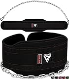 RDX Dip Belt for Weight Lifting, Heavy Duty 36 Inch Adjustable Steel Chain, Dipping Belt Chin Pull Ups Gym Training Bodybuilding Powerlifting Fitness Workout, 6” Padded Neoprene Back Support Men Women