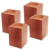 Kasiden Wood Bed Risers, Furniture Risers-Heights 4.5 Inch Heavy Duty Risers for Sofa, Table, Couch Chair, Supports up to 6,000 lbs,(Set of 4 Riser, Brown)
