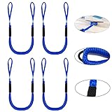 Pack of 4 Bungee Dock Lines for Boat Shock Absorb Dock Tie Mooring Rope Boat Accessories 4-5.5 ft (Blue)