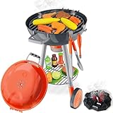 Cewuky 35pcs Toy Grill Set, Kids Grill Playset with Sound & Spray, Little Chef Pretend Play Kitchen, Kids Kitchen Playset with Play Food, Kitchen Set for Kids, Cooking Kitchen Interactive BBQ Toy