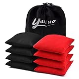 YAADUO Set of 8 Regulation Cornhole Bags, Duck Cloth Double Stiched - Standard Corn Hole Bean Bags for Tossing Game, Includes Tote Bags