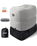 BLABOK Inflatable Foot Rest for Air Travel, Airplane Footrest Adjustable Height Travel Foot Pillow for Kids & Adults on Plane,Car,Train,Office (Grey)