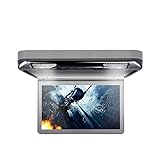 XTRONS 13.3 Inch 1080P Video Car MPV Roof Flip Down Overhead Multimedia Car Ceiling Overhead DVD Player Display Wide Screen Ultra-Thin with HDMI Input (CR133HDVSGrey)