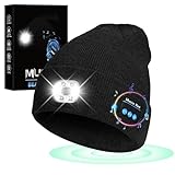 Lucky Mami Beanie with Light - Led Bluetooth Hat with Light, Gifts for Men, Flashlight Headlamp with Headphones