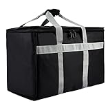 Dodin Delivery Insulated Food Delivery Bag - 23x14x15 inches - Water-Resistant Interior - Ideal for Commercial Catering - Reusable Grocery Bag - Professional and Heavy-Duty - XXL - Black