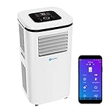 ROLLICOOL 14000 BTU Smart Portable Air Conditioner, Dehumidifier & Fan for Rooms up to 375 sq ft | Alexa-Ready Voice Commands, App, Dual-Band WiFi Support, Bluetooth, Easy Install