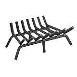 Mr IRONSTONE Fireplace Grate 24 inch Solid Steel Heavy Duty Firewood Log Burning Rack 3/4' Bar Fire Grates for Outdoor Kindling Tools Pit Indoor Fireplace Log Holder Wrought Iron Wood Stove