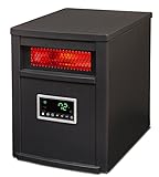 LifeSmart LifePro 1500W Portable Electric Infrared Quartz Indoor Space Heater with 6 Adjustable Heating Elements and Remote Control, Black