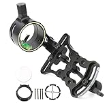 Archery Compound Bow Sight Aluminum Alloy 0.019' Fiber Optic 1 Pin Bow Sight Micro-Adjustable Aim Sight Toolless Quickset with Sight Light Compound Bow Accessory (Bow Sight with 8X Lens)