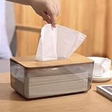 Komost Tissue Box Holder Rectangular, Facial Tissue Dispenser, Kleenex Tissues Box Cover, Dryer Sheet Holder Clear Decorative for Desk Bathroom Car