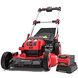 PowerSmart 80V MAX 21-Inch Brushless Self-Propelled Lawn Mower, 3-in-1 Mowing Function with 6.0Ah Battery and Charger (PS76821SRB)