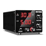 NICE-POWER DC Power Supply Variable, 30V 5A Adjustable Switching Regulated Power Supply with Encoder, Upgraded 3-Digits LED Display, Mini Regulated DC Bench Linear Power Supply