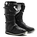 ILM Adult Motorcycle Boots for men Women Waterproof ATV Motorcross Dirt Blike Riding Biker Boots Model-MX3A (Black, 9.5)