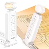 Gritin Rechargeable Book Light for Reading in Bed with Memory Function-Mini Portable,Eye Caring 3 Colors,Dimmable Brightness,Long Lasting Compact Cute Clip on Book Light for Book Lovers, Kids