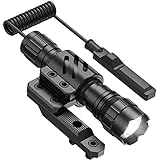 Feyachi FL14-MB Tactical Flashlight 1200 Lumen Matte Black LED Weapon Light with Flashlight Mount, Rechargeable Batteries and Pressure Switch Included