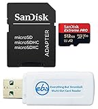 SanDisk 512GB Extreme Pro MicroSD Card for DJI Mavic 3 Fly, Mavic 3 Cine, Mavic 3 Drone (SDSQXCZ-512G-GN6MA) U3 V30 4K A2 Bundle with (1) Everything But Stromboli MicroSDXC & SD Memory Card Reader