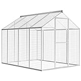 vidaXL Outdoor Bird Aviary, Aluminum Construction, 70'x95.3'x75.6', Easy Assembly, Walk-in Cage with Heavy-Duty Hinged Door, Suitable for All Bird Types